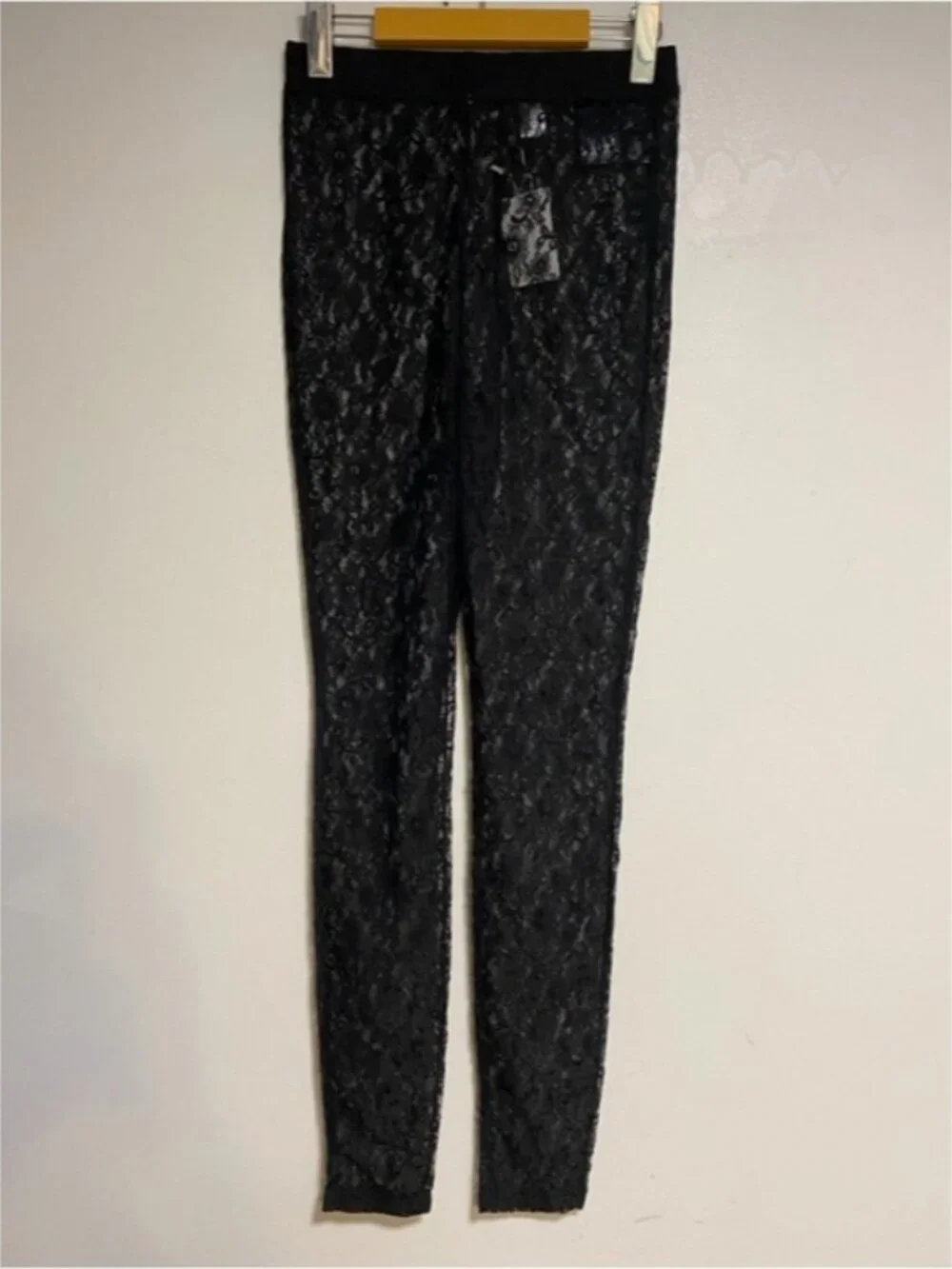 H&M Black Lace Sheer Leggings Size S - Picture 2 of 9